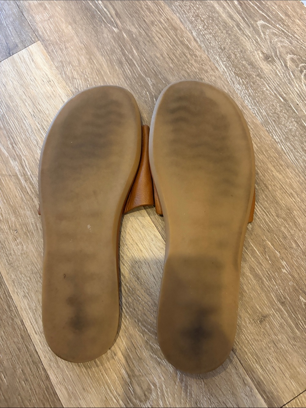 Steve Madden Sienna Tan Leather Slide Mules - Picture 3 of 4